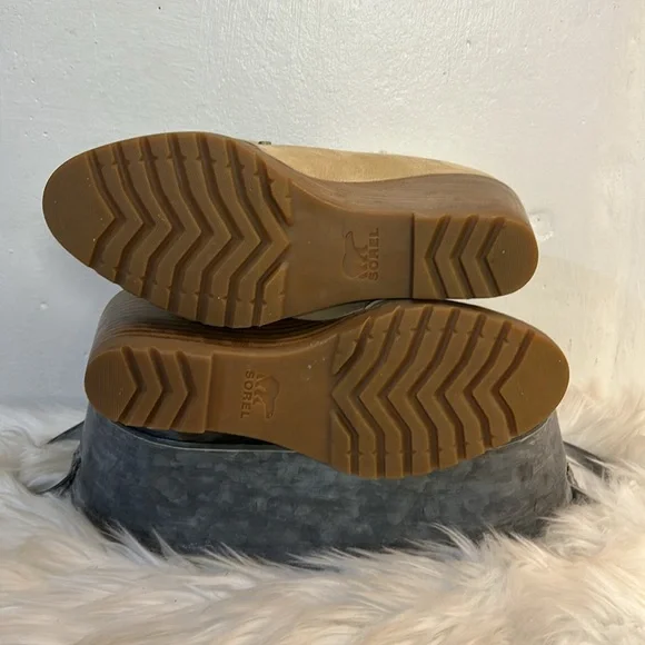 #0169- Sorel After Hours Lace Up Shearling Wedge Boots-Lined Cuff-7.5 - Picture 9 of 11